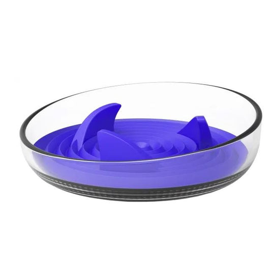 'Cirlicue' Shark Fin Shaped Modern Slow Feeding Pet Bowl - So Adogable