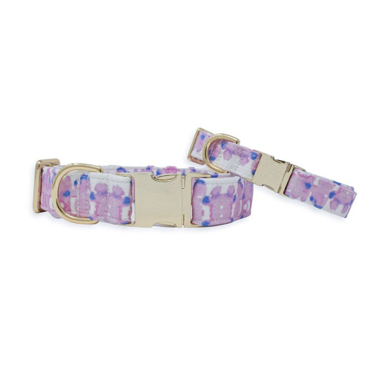 French Lavender Ink Blot Classic Dog Collar - So Adogable