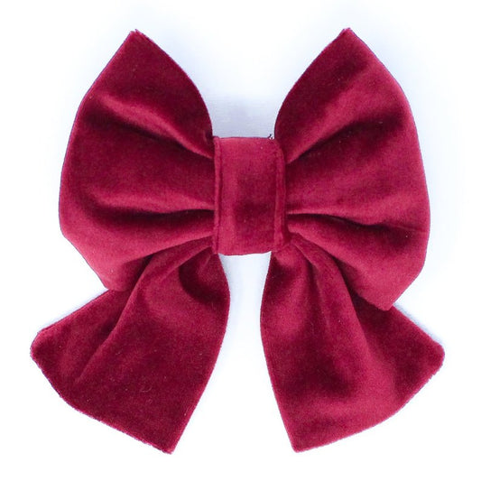 Limited Edition Velvet Mulberry Sailor Dog Bow - So Adogable