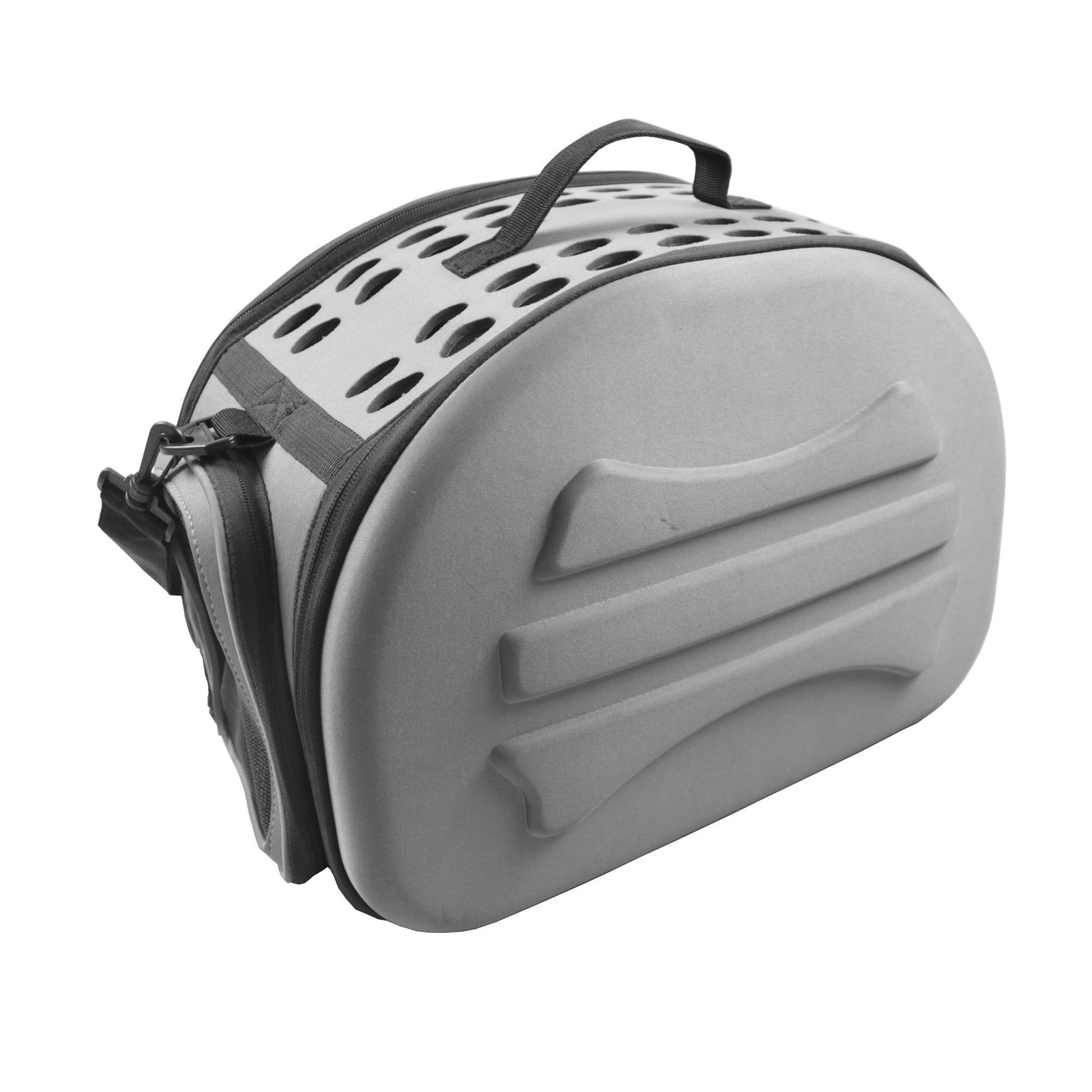 Narrow Shelled Lightweight Collapsible Military Grade Designer Pet Carrier - Light Gray - So Adogable