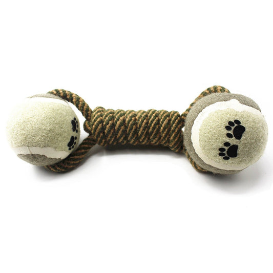 Premium Cotton-Poly Tug & Chew Interactive Rope & Ball Toy For Medium Dogs - So Adogable