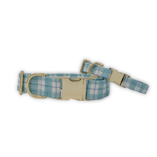 Seaside Plaid Classic Dog Collar - So Adogable