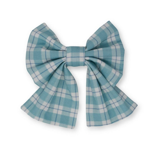 Seaside Plaid Sailor Dog Bow - So Adogable