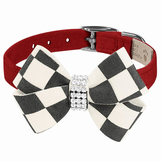 Windsor Check Nouveau Bow Collar - So Adogable